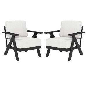 YARDSIGHT 2-Piece Outdoor Patio Lounge Chairs with Cushions, Modern Aluminum Frame Armchairs for Garden, Backyard, Deck, or Poolside - 1 of 4
