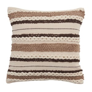 Saro Lifestyle Saro Lifestyle Woven Pillow Cover With Striped Design - 1 of 3