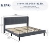 Queen Bed Frame with Headboard, Modern Upholstered Platform Bed in Linen Fabric, Mattress Foundation - 2 of 4