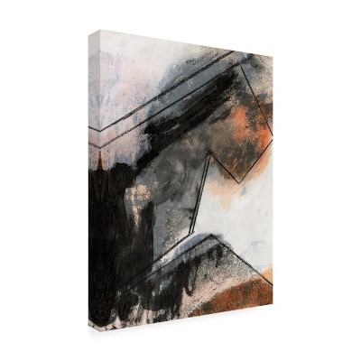Modern Abstract Black and White Canvas Art with Wood Frame