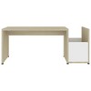 vidaXL Coffee Table White and Sonoma Oak 35.4Inchx17.7Inchx13.8Inch Chipboard - 4 of 4