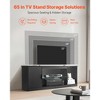 VEVOR TV Stand for TVs up to 65 inch, Modern Entertainment Center with Light Strip, Wooden TV Cabinet Storage with Glass Shelf, Black - 3 of 4