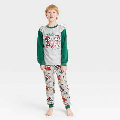 Kids' Mickey Mouse & Friends Holiday Sleep Pajama Set - Gray