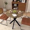 KWPZQEB Round Dining Table, Space Saving Circle Kitchen Table with Metal Legs for 2-4 people, Modern Dining Desk for Kitchen, Apartment, Brown - 4 of 4