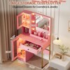 Bedroom Makeup Vanity Desk w/ Mirror and Lights, Vanity Table w/ Charging Station, RGB Lights Wood Dressing Table - 3 of 4