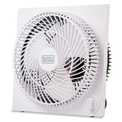 Sleek Frameless 9" White Box Fan with Remote Control, 3-Speed