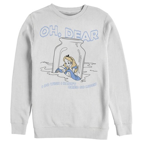 Men's Alice in Wonderland Alice Oh, Dear Cried So Much Sweatshirt - White -  X Large