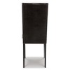 Signature Design by Ashley Kimonte Modern Faux Leather Upholstered Armless Dining Chair, Set of 2, Dark Brown - 4 of 4