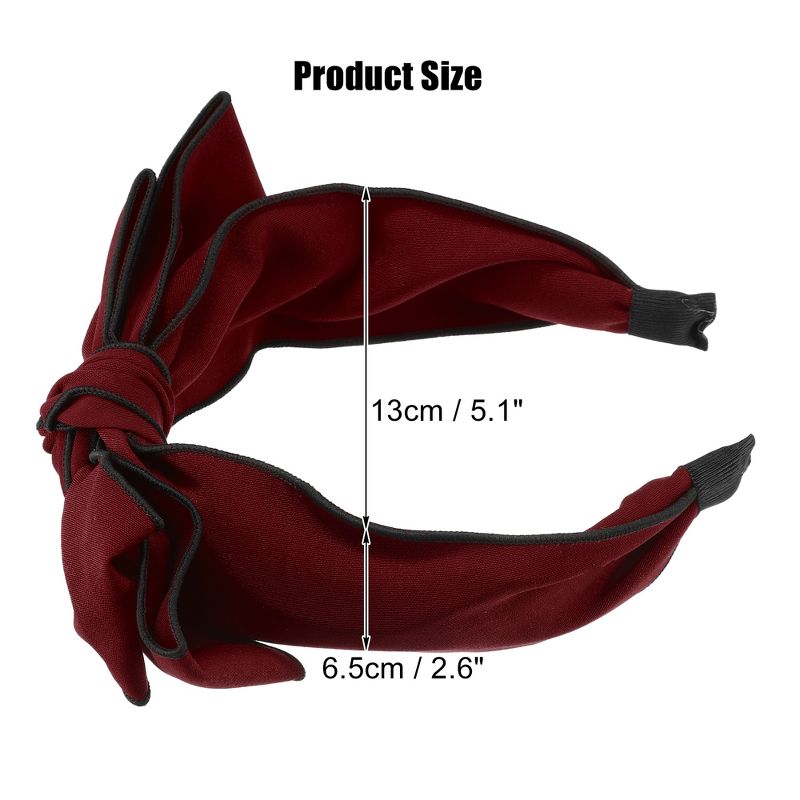 Unique Bargains Women's Double Layered Bow Knot Headband Hairband Accessories 2.6 Inch Wide 1Pc, 4 of 7