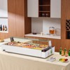 VEVOR 12-Pan Commercial Food Warmer, 12 x 5QT Electric Steam Table with Glass Cover, 3200W Countertop Stainless Steel Buffet Bain Marie - 2 of 4