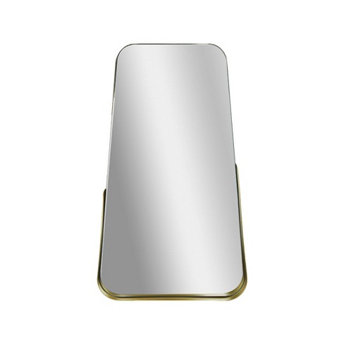 Head West 14"x24" Thin Raised Lip Partial Metal Framed Oblong Accent Mirror Gold: Wall Mounted, Modern Decor - image 1 of 4