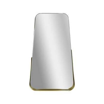 14" x 24" Thin Raised Lip Partial Metal Framed Oblong Accent Mirror Gold - Head West