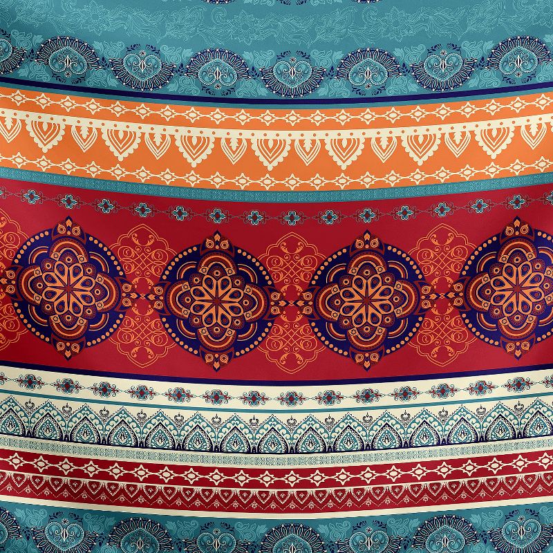 Sweet Jojo Designs Decorative Accent Throw Pillow Case Covers 18in. Each Red Boho Blue Orange 2pc, 4 of 6