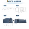 10x15FT Outdoor Storage Shed, Heavy Duty Waterproof Tarp with Ventilated Zipper Door, for Motorcycle, Bike, Garden Tools - 3 of 4
