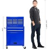Toolbox,8-drawer rolling tool cabinet,metal,with detachable top toolbox,padding,lockable wheels,adjustable shelf,blue,for garage/workshop/warehouse - 2 of 4