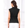 INSPIRE CHIC Women's Belted Lapel Collar Work Sleeveless Vest - 3 of 4