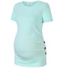 Clearlove Maternity Tunic Tops Maternity Shirt Side Button and Ruched Maternity Tunic Tops Maternity Short Sleeve T-Shirts - 2 of 4