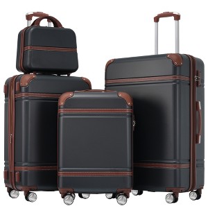 YONWAY Luggage Set 4 Piece Hardshell Expandable Suitcase Set, with TSA Lock and Spinner Wheel, Vintage Luggage Sets - 1 of 4