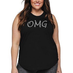 LA Pop Art Women's Word Art Tank Top - OMG - 1 of 4