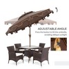 Aghana Digitals 8.8' Brown Patio Umbrella with Crank Lift, Push Button Tilt & Vented Canopy - Steel - 3 of 4