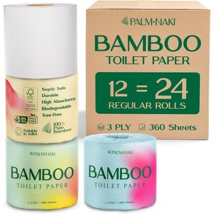 Palm Naki Bamboo Toilet Paper 3-Ply, Mega Rolls 360 Sheets/Roll, Strong & Gentle, Tree-Free Septic-Safe - 1 of 4