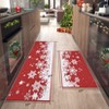 Winter Holiday Christmas Snow 17x29in+17x47in Kitchen Area Rug Home Christmas Decor Floor Mat Non Slip Mat for Entrance Living Room Bedroom Bathroom - 2 of 4
