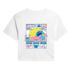 Women's - Lilo and Stitch - Stitch Food Kawaii Cropped Graphic T-Shirt - 1 of 4