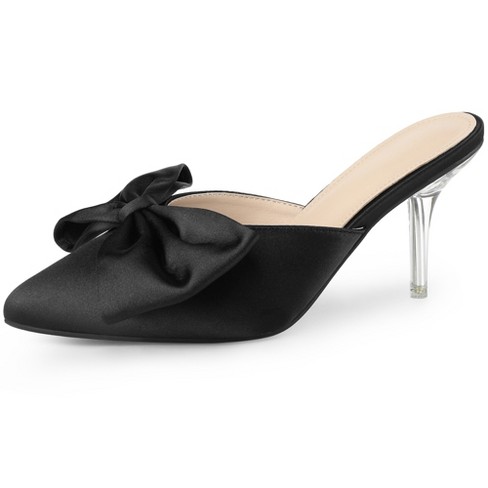 Clear and hot sale black mules