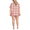 Lands' End Women Linen 2 Piece Pajama Set - Short Sleeve Top and Shorts - 2 of 3