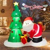 Costway 7FT Blowup Christmas Tree with Santa Claus Chased by Dog Inflatable Decoration - 2 of 4