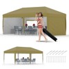 10x20 Pop-Up Canopy Tent with 4 Sidewalls – Commercial Street Vendor Shelter with Easy One-Person Setup, Wheeled Bag, UV Protection, Grey - 2 of 4