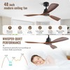 Sofucor Wood 48 Inch Ceiling Fans No Light 3 Blades Reversible DC Motor Modern Ceiling Fans With Remote for Bedroom Patios Farmhouse - 2 of 4