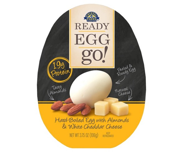 Crystal Farms Hard Boiled Egg With Almonds & White Cheddar Cheese - 3.75oz