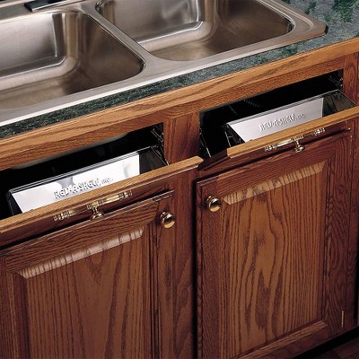 Rev-A-Shelf 19" Slim Tip Out Sink Tray for Kitchen and Bathroom Base Cabinets, Large Pull Out Stainless Steel Storage Organizer, 6541-19-52, 2 Pack — фото 3