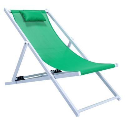 LeisureMod Sunset Outdoor Portable Patio Beach Sling Chair Adjustable with Headrest