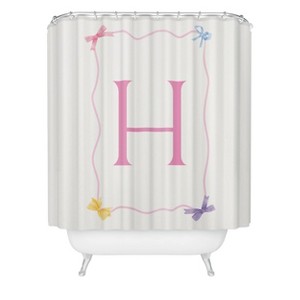Deny Designs April Lane Art Simple Bow Monogram Shower Curtain - 1 of 3