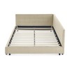 Kumasinova Velvet Platform Bed Frame Queen Size with Tufted Backrest,Queen Bed Frame with Armrests,No Box Spring Needed Bed Frames for Kids&Teens - 2 of 4