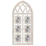 Wood 6 Slot Wall Photo Frame with Window Arch Shape Light Brown - Olivia & May