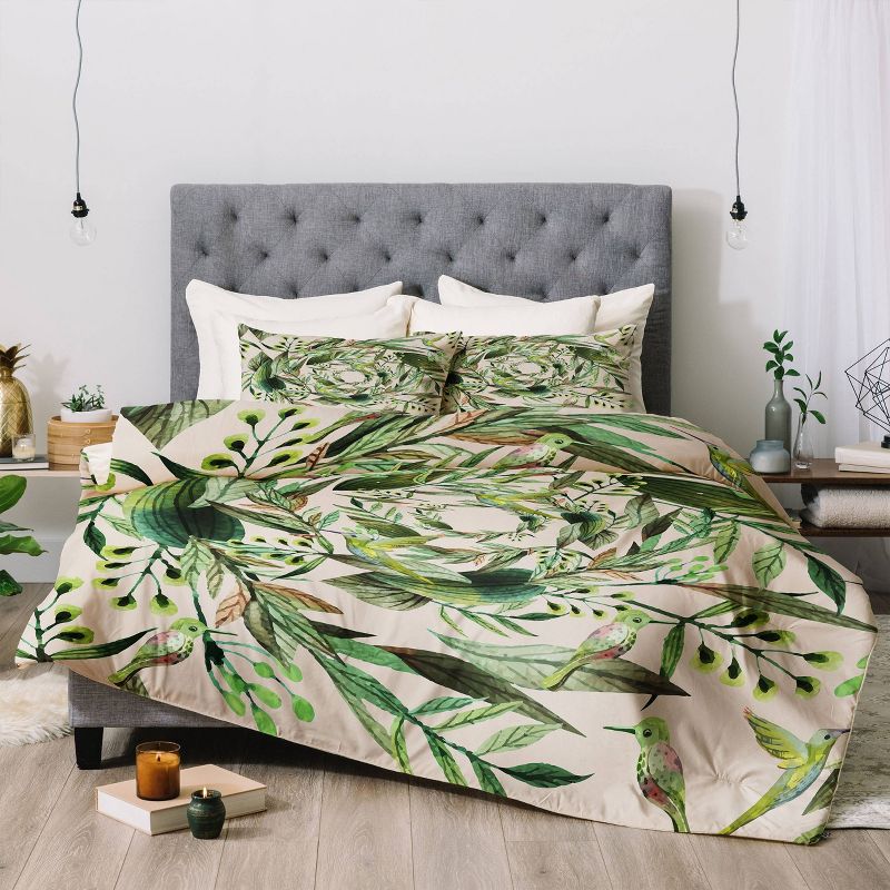 Marta Barragan Camarasa Nature in Circles Comforter & Sham Set Green - Deny Designs, 4 of 8