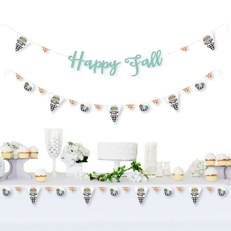 Big Dot of Happiness Happy Fall Truck - Harvest Pumpkin Party Letter Banner Decoration - 36 Banner Cutouts and Happy Fall Banner Letters, 2 of 8