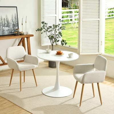 Homy Casa Set of 2 Dining Chairs – Modern Design with Natural Wood Legs