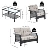 Tangkula 4PCS Patio Rattan Furniture Set Outdoor Conversation Set w/Tempered Glass Coffee Table Beige - 4 of 4
