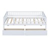 NicBex Twin Size Wooden Daybed, Modern Sofa Bed Frame with 2 Storage Drawers, Guardrails and Opening for Boy and Girl - 3 of 4