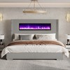 AMERLIFE Modern Platform Bed Frame with Fireplace, Wingback Design, Headboard, No Box Spring Needed - 2 of 4