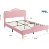 Full/ Twin/ Queen Velvet Upholstered Platform Bed frame with Adjustable Headboard and Footboard, Wooden Slats Support, No Box Spring Needed, Beige - 2 of 4
