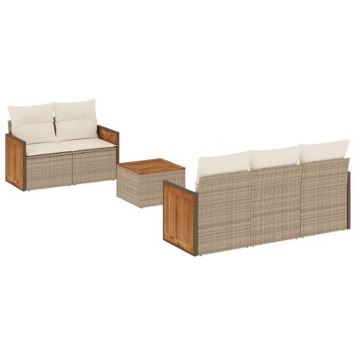 vidaXL Garden Sofa Set Beige, Cream White