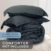 White Classic Luxury Soft Comforter Cover Set - Microfiber Duvet Cover with Zipper, 2 Pillow Shams - Comforter Not Included - King Size - 2 of 4