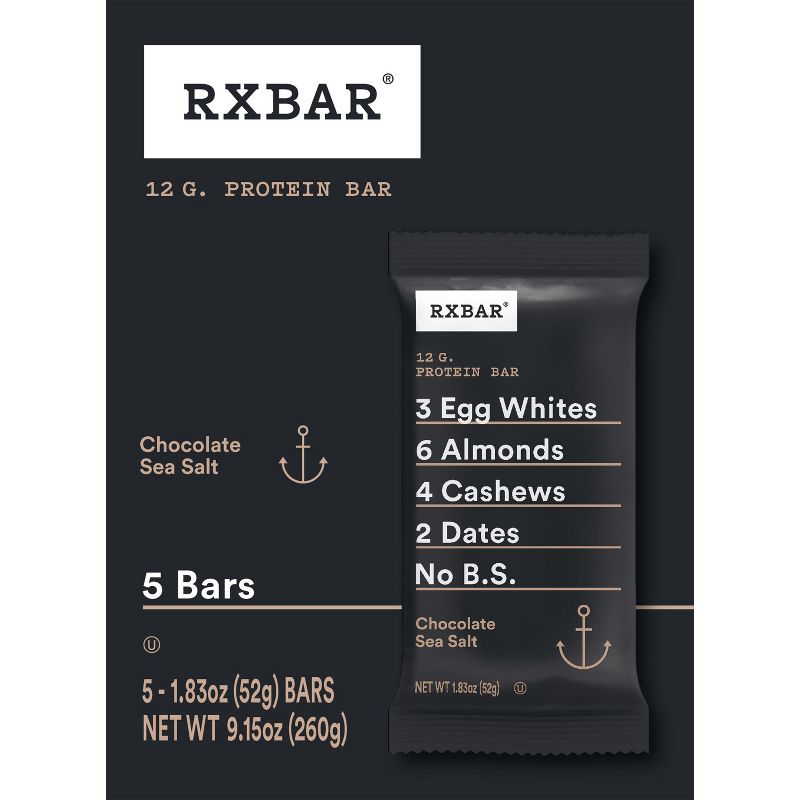 RXBAR Chocolate Sea Salt Protein Bars- 5ct/9.15oz, 1 of 7