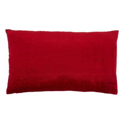 Festive Red and Gold Beaded Rectangular Throw Pillow