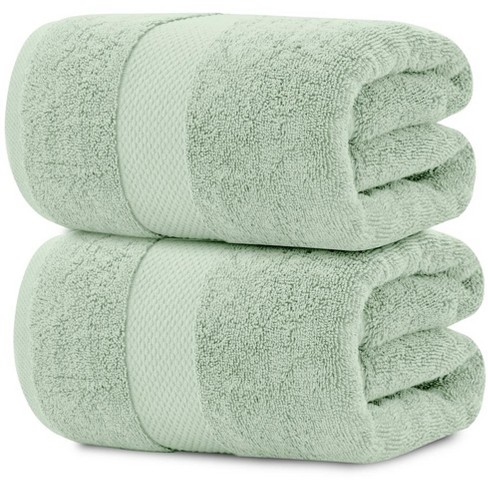 White Classic Luxury 100% Huge Cotton Bath Sheets Set Of 2 - 35x70 ...